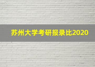 苏州大学考研报录比2020