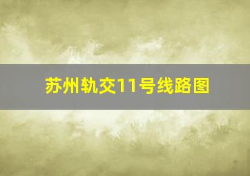 苏州轨交11号线路图