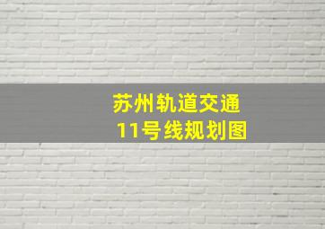 苏州轨道交通11号线规划图