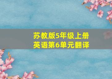 苏教版5年级上册英语第6单元翻译