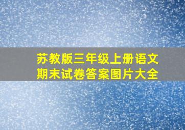 苏教版三年级上册语文期末试卷答案图片大全