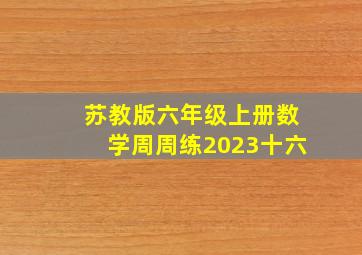 苏教版六年级上册数学周周练2023十六