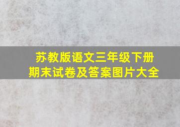 苏教版语文三年级下册期末试卷及答案图片大全