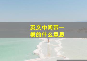 英文中间带一横的什么意思