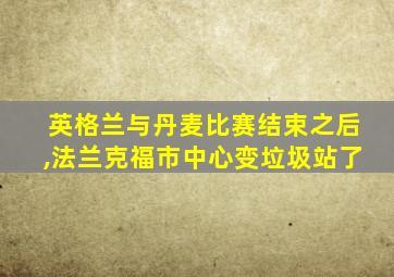 英格兰与丹麦比赛结束之后,法兰克福市中心变垃圾站了