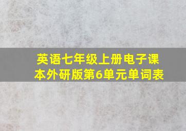 英语七年级上册电子课本外研版第6单元单词表