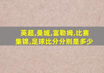 英超,曼城,富勒姆,比赛集锦,足球比分分别是多少