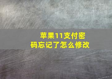 苹果11支付密码忘记了怎么修改