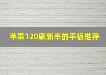 苹果120刷新率的平板推荐