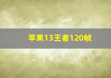 苹果13王者120帧