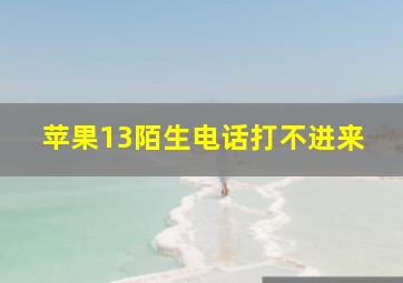 苹果13陌生电话打不进来