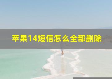 苹果14短信怎么全部删除