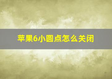 苹果6小圆点怎么关闭