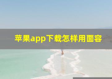 苹果app下载怎样用面容