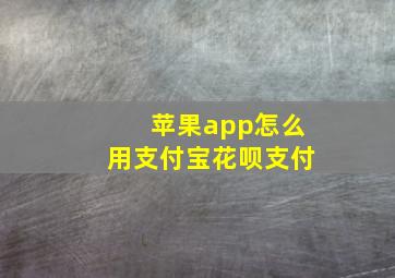 苹果app怎么用支付宝花呗支付