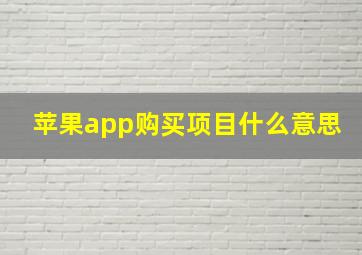 苹果app购买项目什么意思