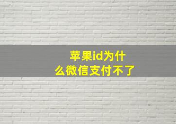 苹果id为什么微信支付不了