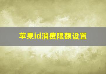 苹果id消费限额设置