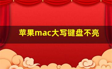 苹果mac大写键盘不亮