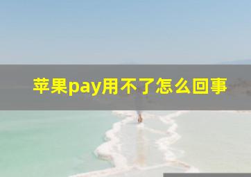 苹果pay用不了怎么回事