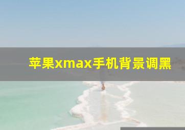 苹果xmax手机背景调黑