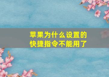 苹果为什么设置的快捷指令不能用了