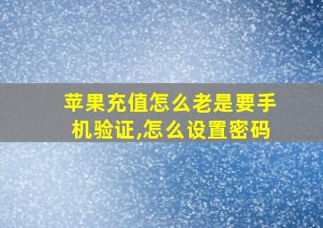 苹果充值怎么老是要手机验证,怎么设置密码