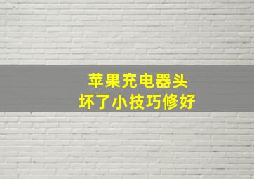 苹果充电器头坏了小技巧修好