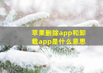 苹果删除app和卸载app是什么意思