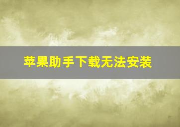 苹果助手下载无法安装