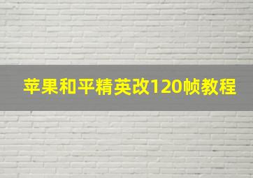 苹果和平精英改120帧教程