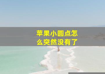 苹果小圆点怎么突然没有了