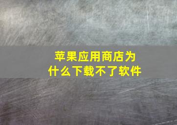 苹果应用商店为什么下载不了软件