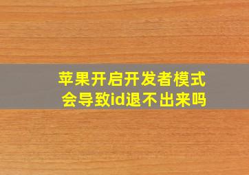 苹果开启开发者模式会导致id退不出来吗