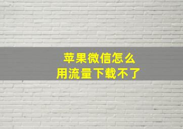 苹果微信怎么用流量下载不了