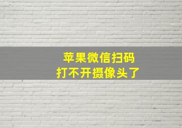 苹果微信扫码打不开摄像头了