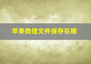 苹果微信文件保存在哪