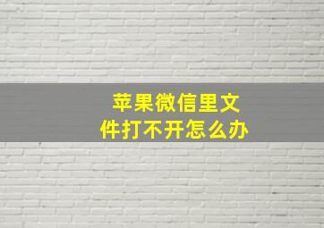 苹果微信里文件打不开怎么办