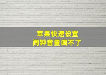 苹果快速设置闹钟音量调不了