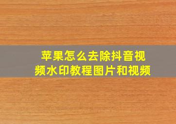 苹果怎么去除抖音视频水印教程图片和视频