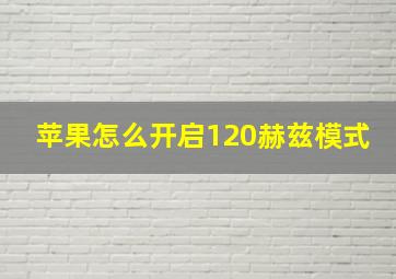 苹果怎么开启120赫兹模式