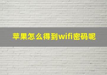 苹果怎么得到wifi密码呢