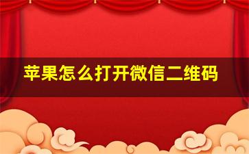 苹果怎么打开微信二维码