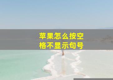 苹果怎么按空格不显示句号