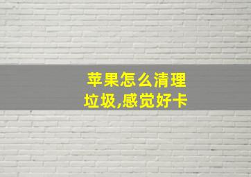 苹果怎么清理垃圾,感觉好卡