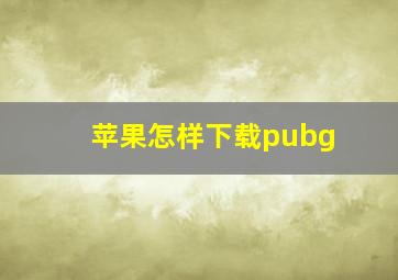 苹果怎样下载pubg