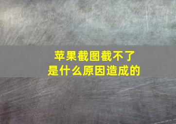 苹果截图截不了是什么原因造成的