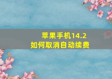 苹果手机14.2如何取消自动续费