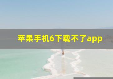 苹果手机6下载不了app