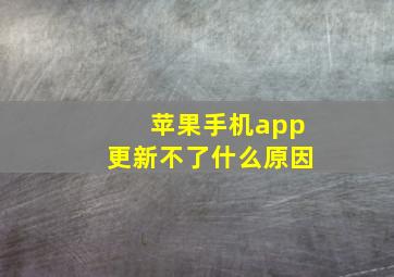 苹果手机app更新不了什么原因